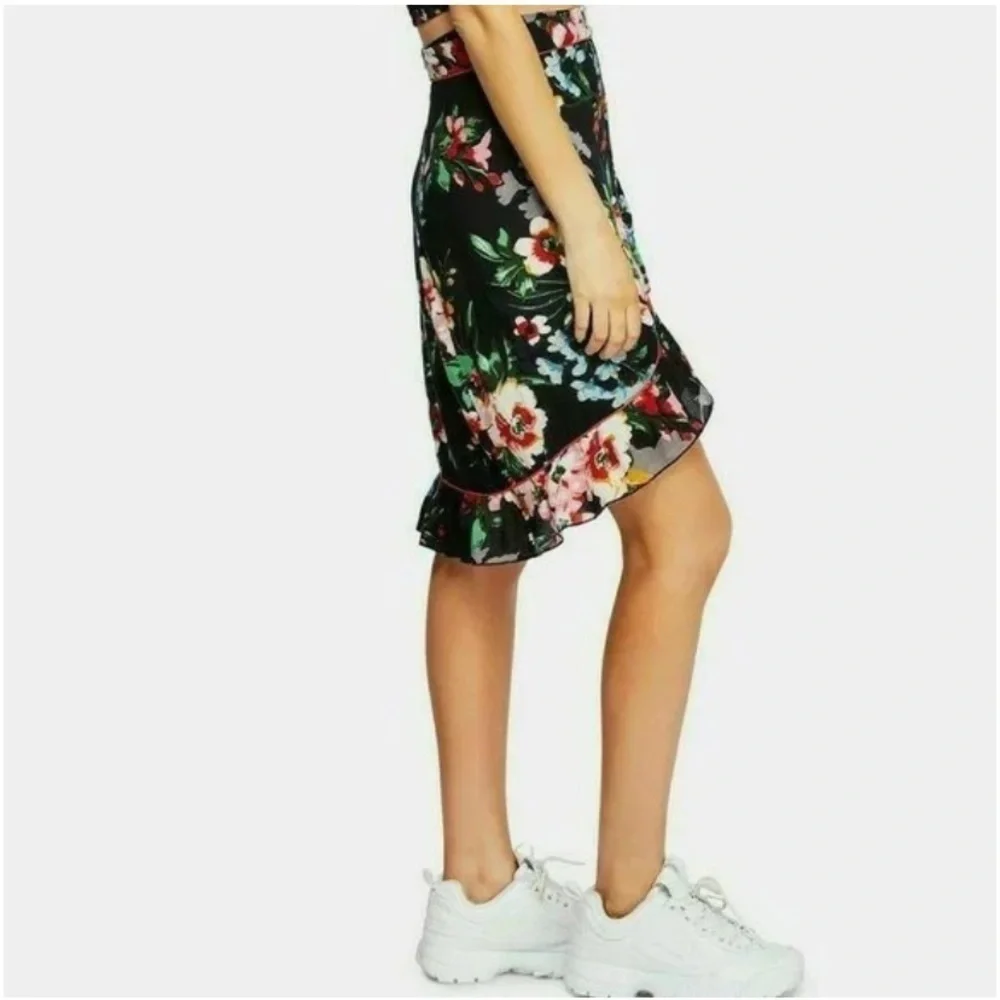 Free People Charlotte Floral Wrap Ruffle Skirt